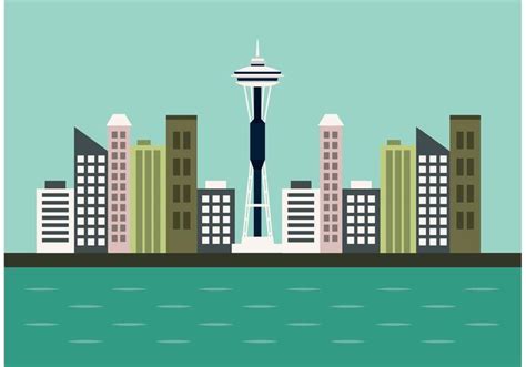 Seattle Skyline Vector 85546 Vector Art At Vecteezy