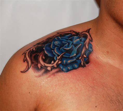 These vines are more than pretty plants winding around the ankles or arms, these tattoos twirl with a variety of symbolic meanings. Art by Marvin Silva : Tattoos : Flower : Blue Rose and ...