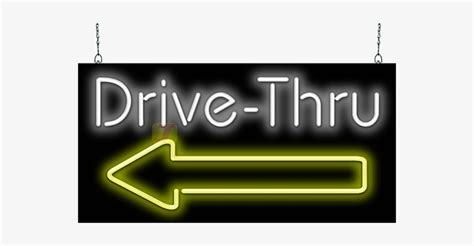Drive Thru With Left Arrow Neon Sign Arrow Png Image Transparent