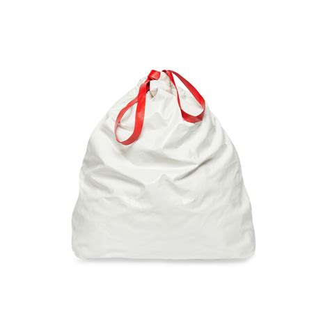 Mens Trash Bag Large Pouch In White Balenciaga Nl