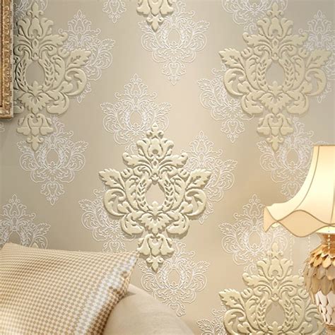 High Quality Luxury 3d Damask Wallpaper Fabric Embossed