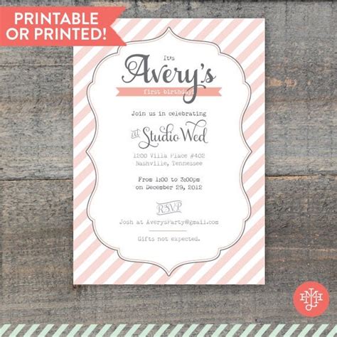 Items Similar To Avery Birthday Party Invitations Printed Or