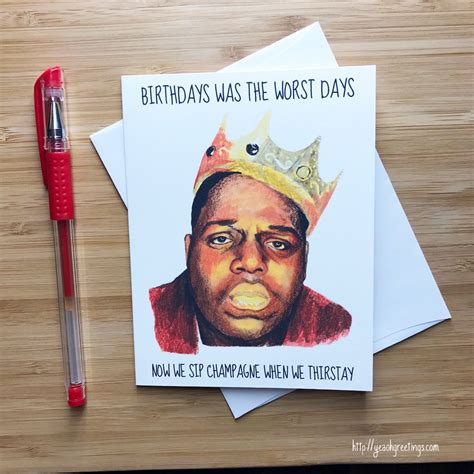 Notorious Big Birthday Card Biggie Smalls Hip Hop Music Rap