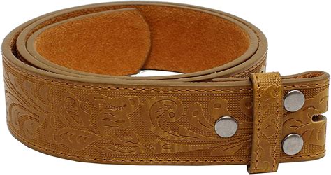 Leather Belt Strap With Embossed Western Scrollwork 15 Wide With
