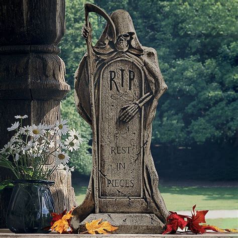 Design Toscano Rest In Pieces Grim Reaper Tombstone Statue And Reviews