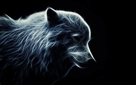 Wolf Wolves Predator Carnivore Fractal Artwork D Wallpaper 2560x1600