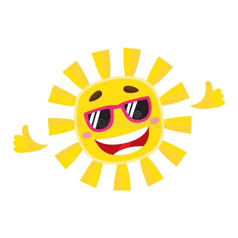 Cartoon Sun Wearing Sunglasses
