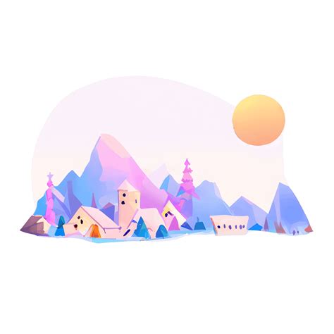 Mountain Village Graphic · Creative Fabrica