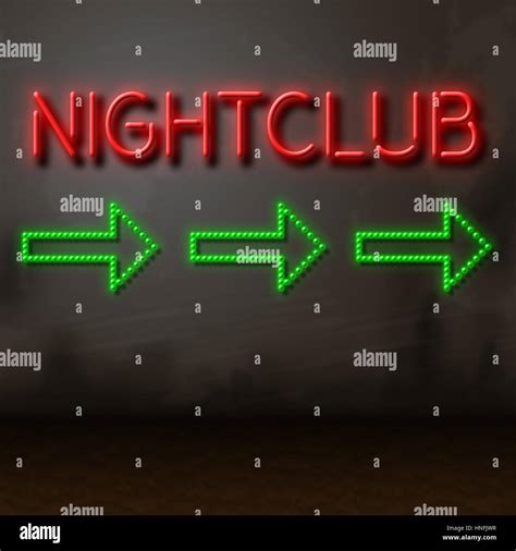 Nightclub Neon Sign Directs To Dancing And Nightlife Stock Photo Alamy