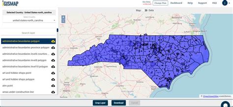 Download North Carolina State Gis Maps Boundary Counties Rail