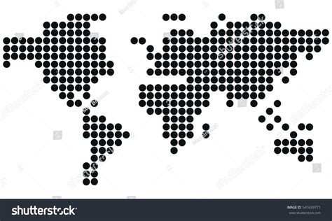Vector World Map Dots Royalty Free Stock Vector 541639771