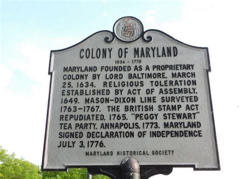 Colony Of Maryland Historic Marker I 95 Rest Area Near Abe Flickr