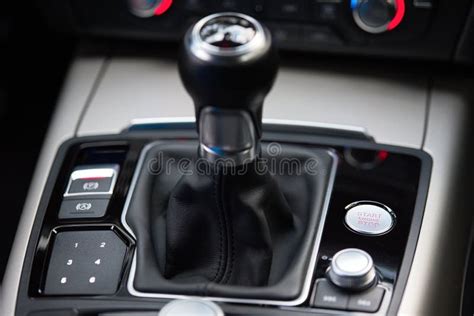 Engine Start And Stop Button Of Modern And Luxury Car With Aout Of