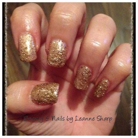 Gold Glitter Acrylics Gel Nails Beauty Nails Nails