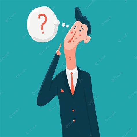premium vector thinking business man with question mark cartoon character isolated on background