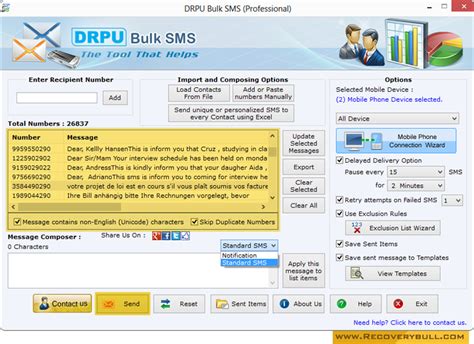 Bulk Sms Software Professional Screenshots Text Sms Messaging Program