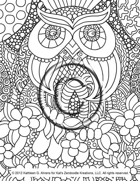 Instant Pdf Download Coloring Page Hand Drawn By Katslovekreations Owl