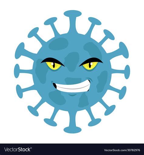 Cartoon Blue Corona Virus Royalty Free Vector Image