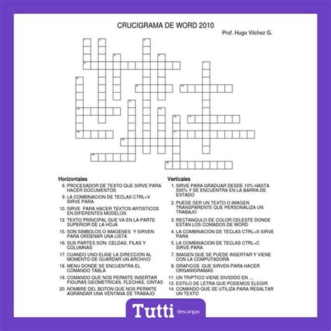 Crucigramas Para Descargar En Word Tutti Descargas
