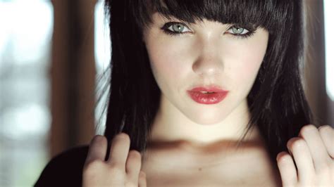 Women Melissa Clarke Blue Eyes Face Sensual Gaze Lips Looking At