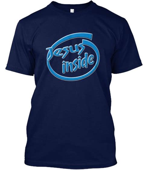 Jesus Inside Christian Wear T Shirts Navy T Shirt Front Verse