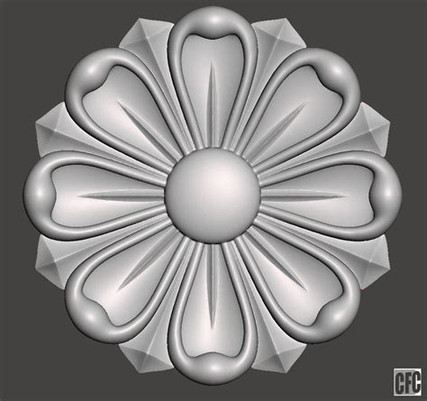 3d Printable Model Flower Bas Relief For Cnc Flcfc0a