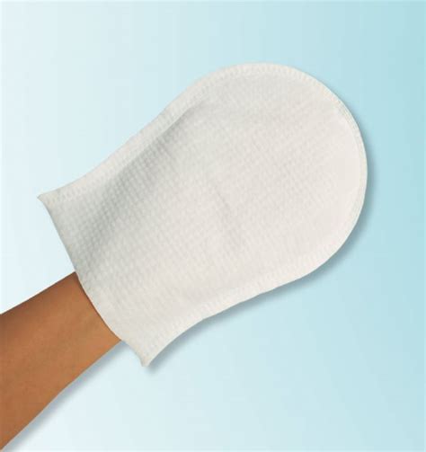 Pre Moistened Disposable Wash Glove In Resealable Pack