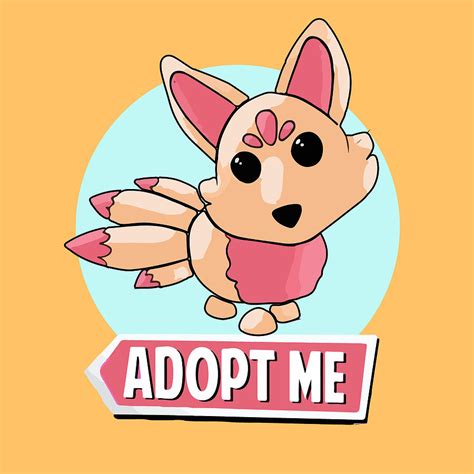 Adopt Me Kitsune Fox Pet 1 Digital Art By Artexotica Fine Art America
