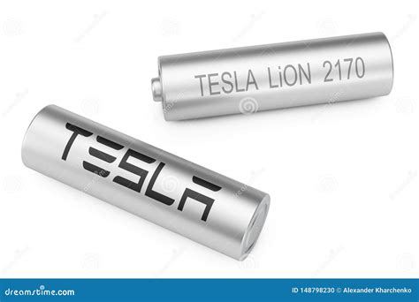 Kiev Ukraine May 17 Cylindrical Lithium Ion Battery With Tesla