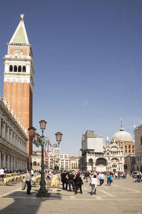 Tourists Walk On The Piazza San Marco Editorial Photo Image Of