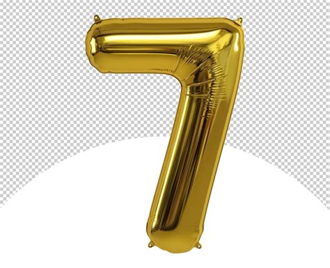 Premium Psd Psd 7 Gold Balloon Number