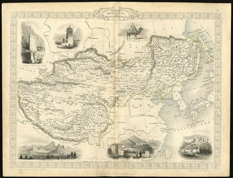 Antique Map Of The Chinese Empire By Tallis C1851