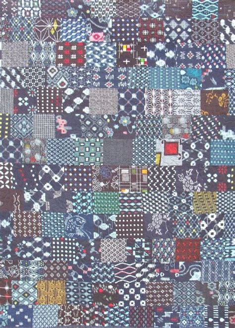 Indigo Quilt Japanese Kasuri Boro Cotton Patchwork Art Textile Indigo