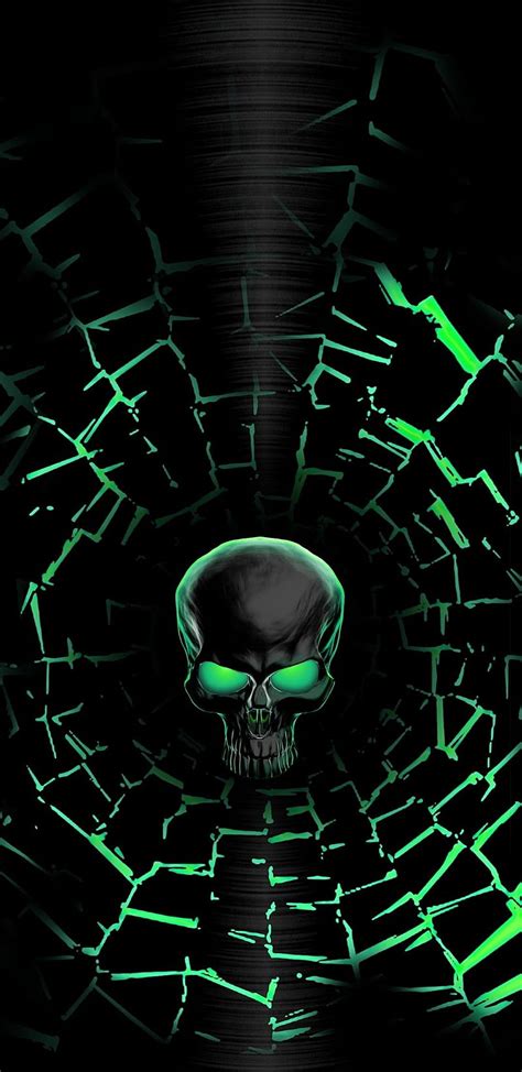 3840x2160px 4k Free Download Neon Green Skull Cool Neon Skull Hd