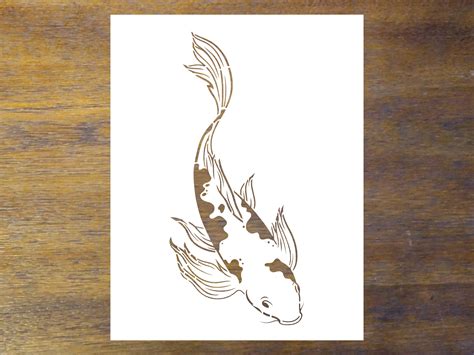 Koi Fish Stencil Fast Free Shipping | Etsy
