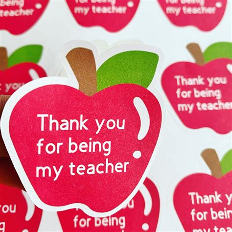 Thank You For Being My Teacher Paper Stickers X12teacher T Etsy Uk