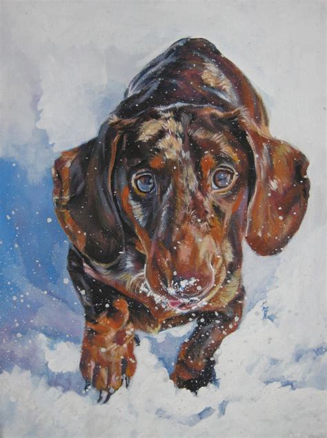 Dapple Dachshund Daschund Dog Portraits Art Dachshund Art Weenie