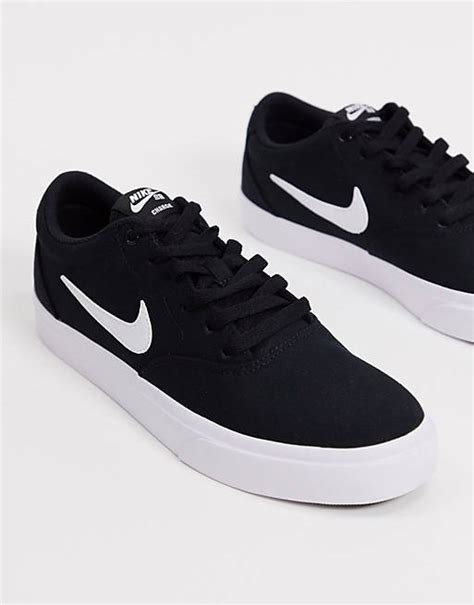 Nike Sb Charge Canvas Trainers In Blackwhite Asos