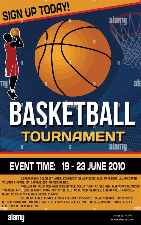 Basketball Tournament Flyer Or Poster Background Vector Illustration