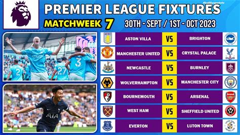 Epl Fixtures Today Matchweek 7 Premier League Fixtures 20232024