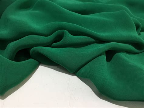 New Green Viscose Silk Blend Fine Georgette Fabric Material Etsy