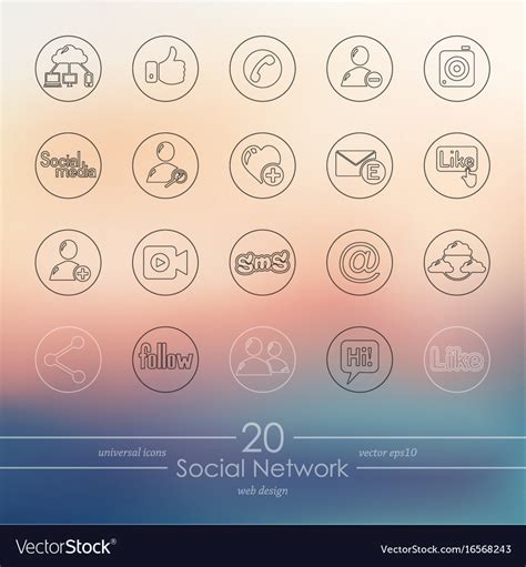 Set Of Social Network Icons Royalty Free Vector Image
