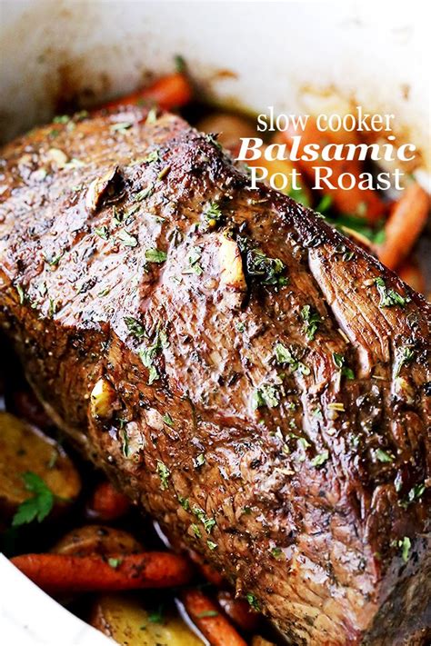 Once the roast is done, cut it into chops so each person gets a chop with a bone. Slow Cooker Balsamic Pot Roast - Diethood