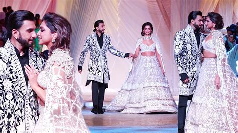 Ranveer Singh Kisses Deepika Padukone As They Hold Hands And Walk The Ramp For Manish Malhotra