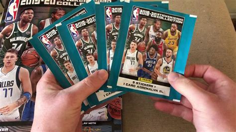 Opening 4 Packs Of Panini Nba Stickers And Card Collection 201920 Awesome Pulls Youtube