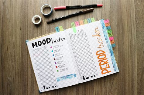 Free stock photo of bullet journal, mood tracker, pen