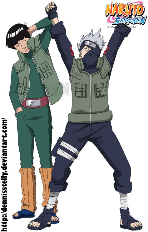 Kakashi And Guy Road To Ninja Lineart Colored By Dennisstelly On