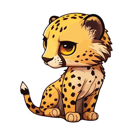 Cute Cheetah Cartoon Style 20901953 Vector Art At Vecteezy