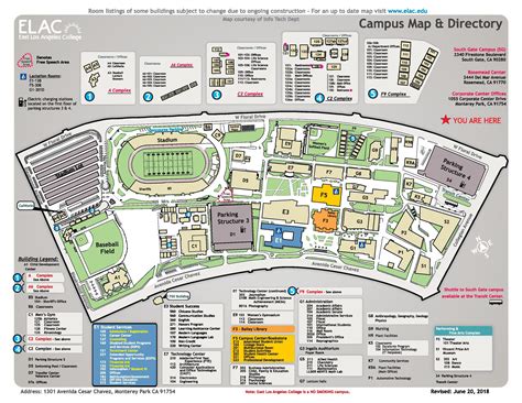 Elac map - East Los Angeles college campus map (California - USA)