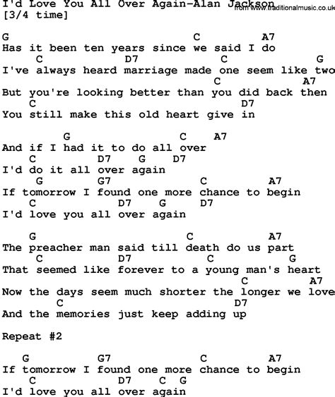 Country Musicid Love You All Over Again Alan Jackson Lyrics And Chords